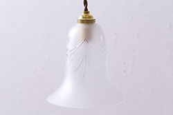 イギリスヴィンテージ照明　可愛らしいフリルシェードのペンダントライト(ランプシェード、天井照明、ビンテージ)(R-041020)