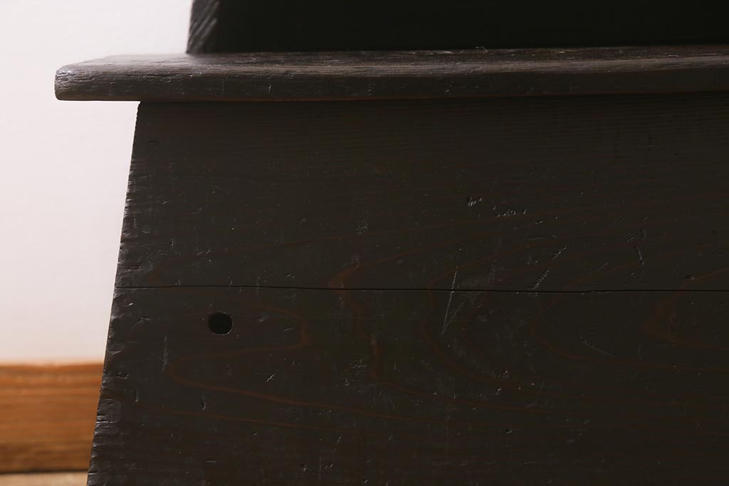 アンティーク雑貨　明治大正期　松材　古い木の質感が味わい深い踏み台(ステップ、飾り台、花台)(R-040275)