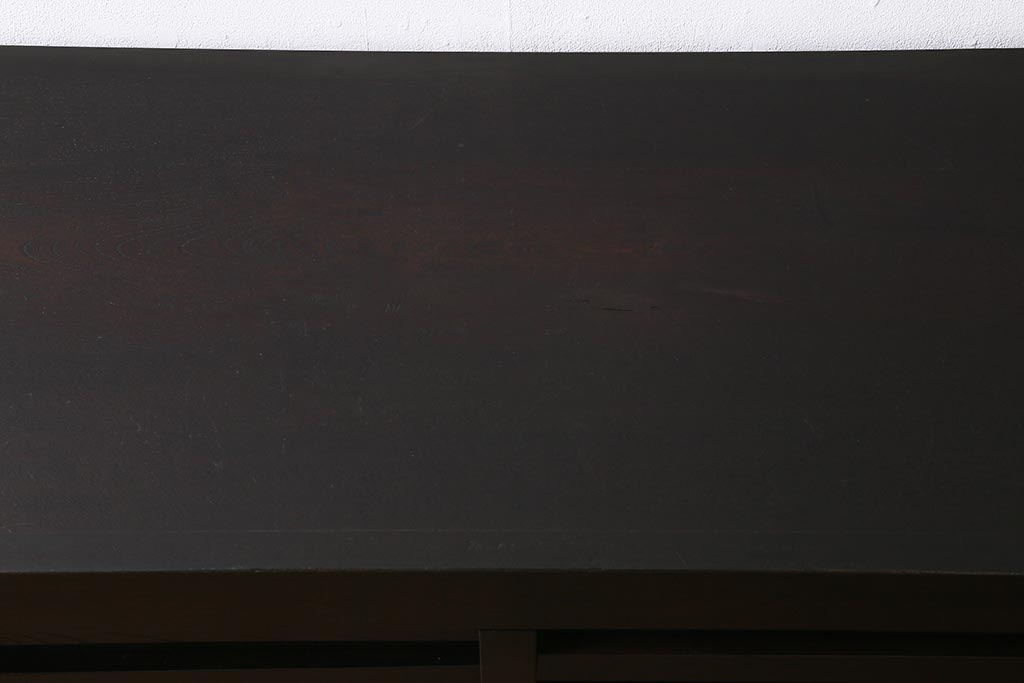 アンティーク家具　前面欅(ケヤキ)材　重厚な佇まいの大型帳場箪笥(水屋箪笥、サイドボード、テレビ台、テレビボード)(R-040298)
