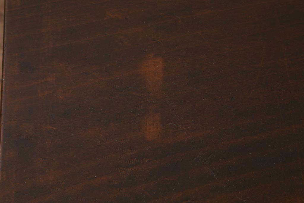 アンティーク家具　和製アンティーク　昭和初期　天板一枚板　味わい深い濃い木色が素敵な特大の裁ち板(作業台、飾り台、陳列台)(R-040414)