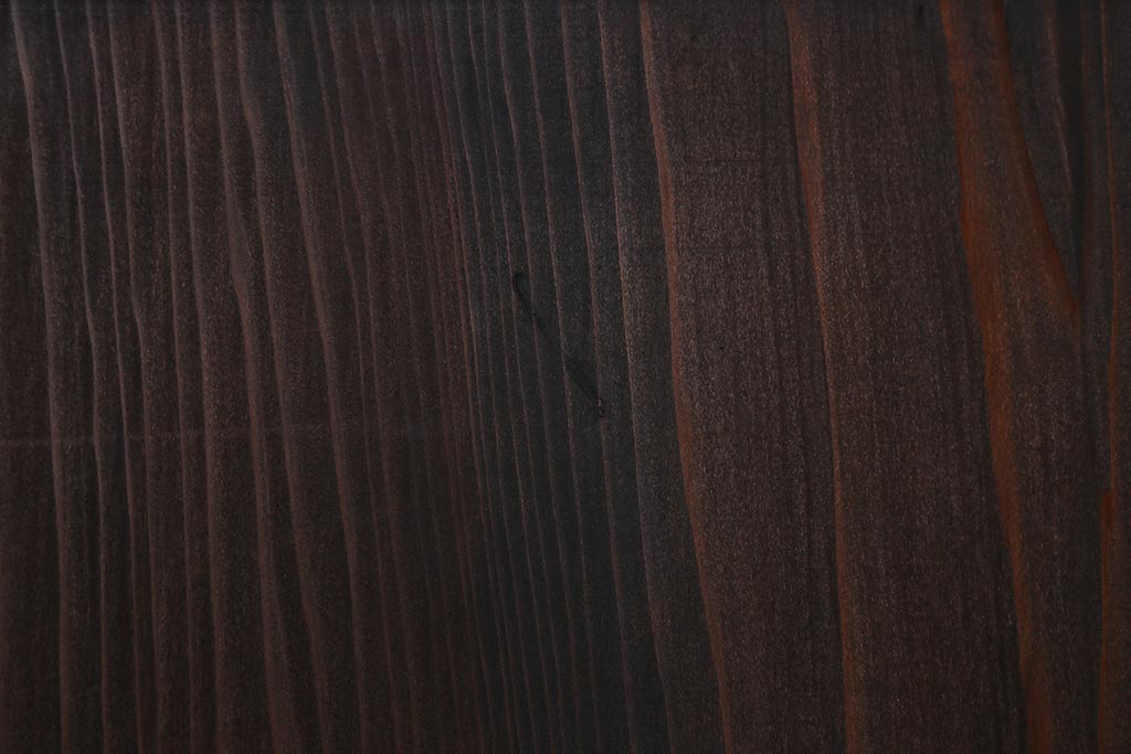 アンティーク建具　明治大正期　ペイント　すりガラス入り　黒い木枠がモダンな格子帯戸4枚セット(引き戸、板戸)(R-040589)