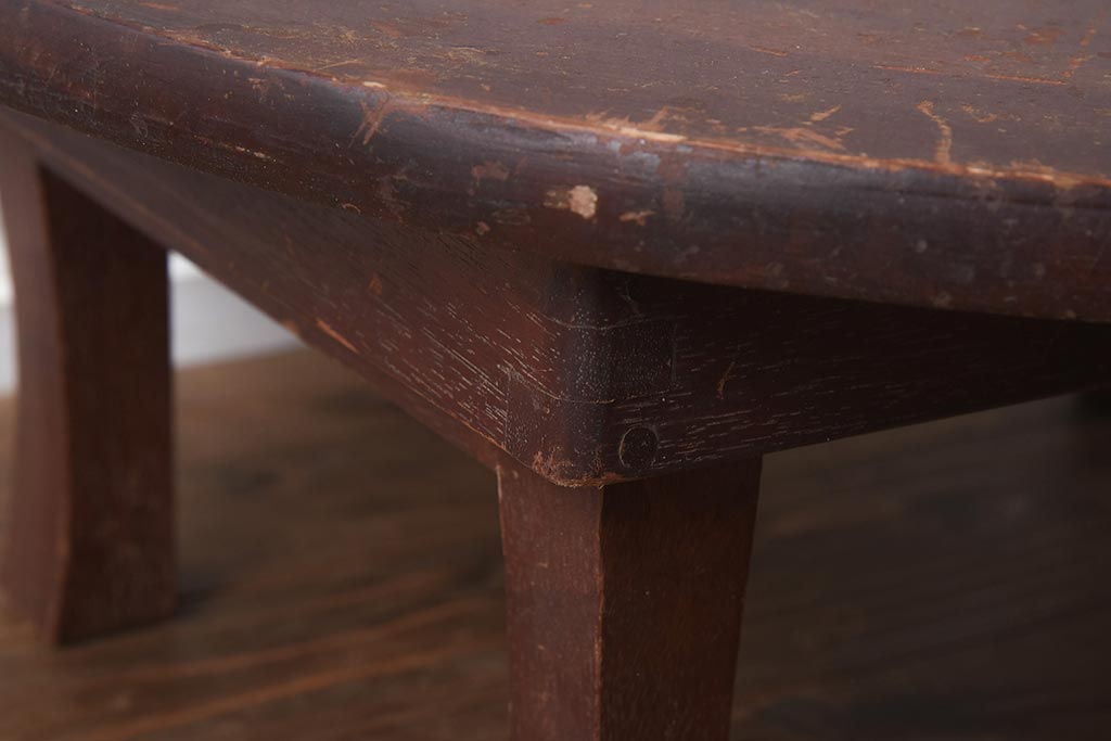 レトロ家具　昭和レトロ　昭和中期　素朴で味のある小振りなちゃぶ台(折りたたみテーブル、座卓、ローテーブル)(R-040664)