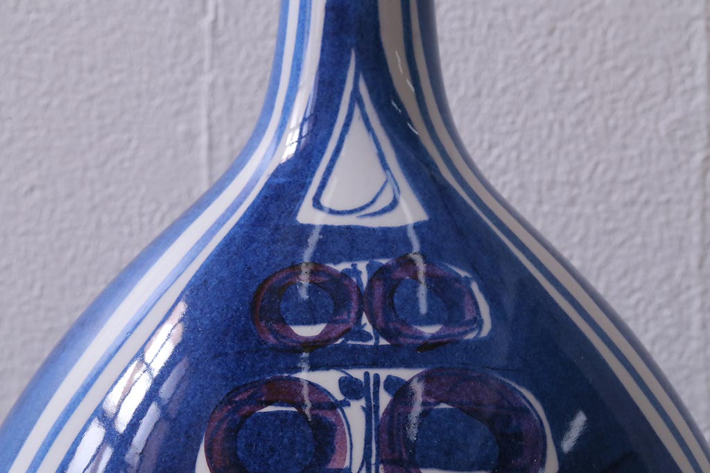 ビンテージ　ROYAL COPENHAGEN(ロイヤルコペンハーゲン)　Tenera(テネラ)　FAJANCE(ファイアンス)　フラワーベース(花瓶、花器、一輪挿し)(R-040835)