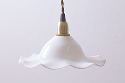 アンティーク照明　ノスタルジックな雰囲気漂うホーロー製天井照明(吊り下げ照明、ペンダントライト、琺瑯)(R-049431)