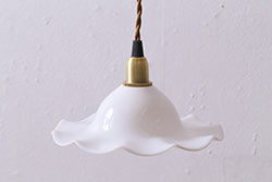 アンティーク照明　セルロイド装飾　ひょうたんのシルエットがアクセントになるレトロな天井照明(吊り下げ照明、ペンダントライト、シェード)(R-049512)