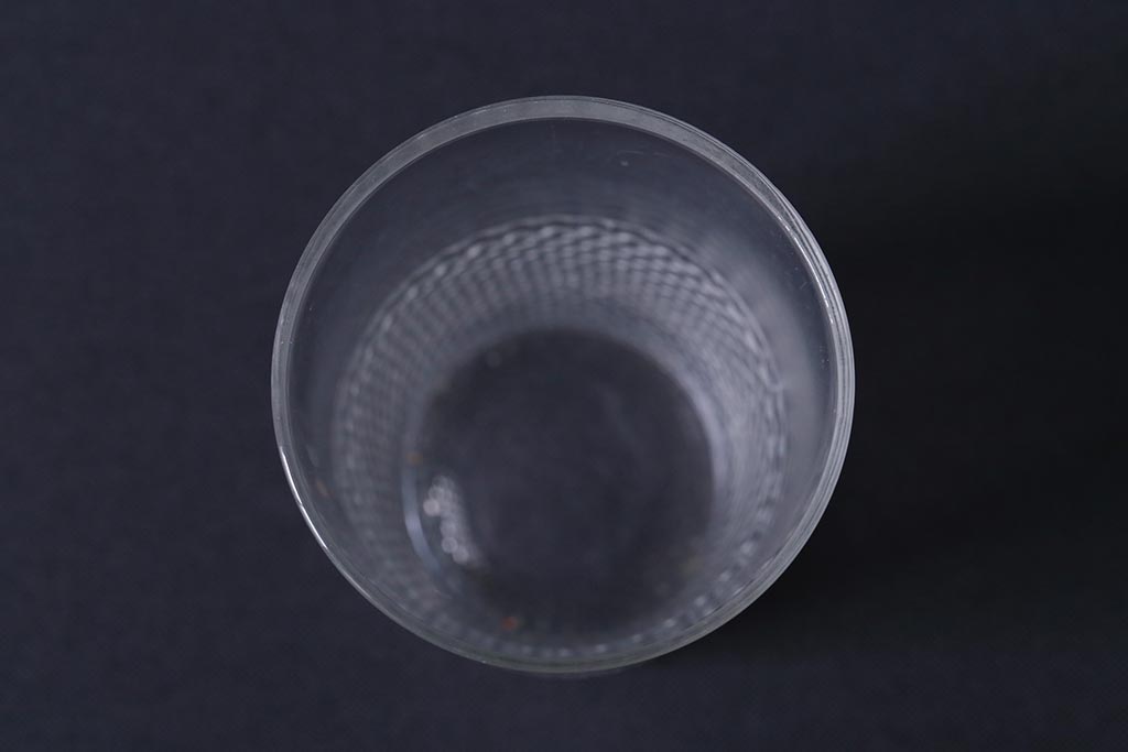 アンティーク雑貨　レトロ　プレスガラス　菖蒲(アヤメ)他　グラス5個セット(コップ、和ガラス)(R-041139)