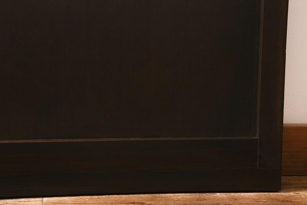 アンティーク建具　和製アンティーク　当店オリジナルガラス　昭和初期　整然と並ぶ格子が繊細な万本格子戸2枚セット(引き戸、建具)(R-041229)