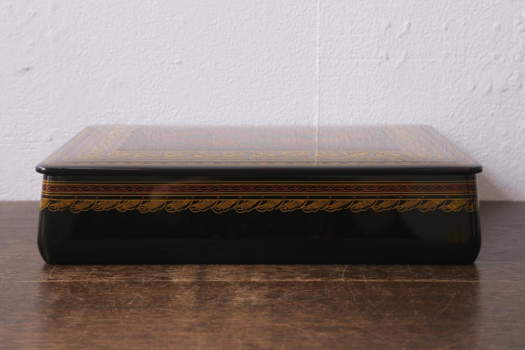 中古　?堂　彩蒟醤(きんま)文庫(木製漆器、文箱、硯箱)(R-041290)