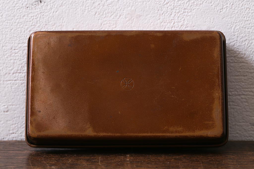 アンティーク雑貨　昭和初期　銅製　七宝焼き小箱(小物入れ)(R-041351)