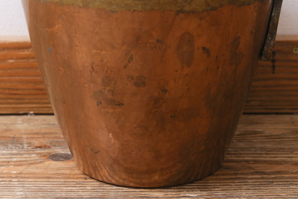 アンティーク雑貨　フランス　蓋付き　アンティークスタイルを引き立てる銅製の水瓶(ジャグ、ピッチャー)(R-041465)