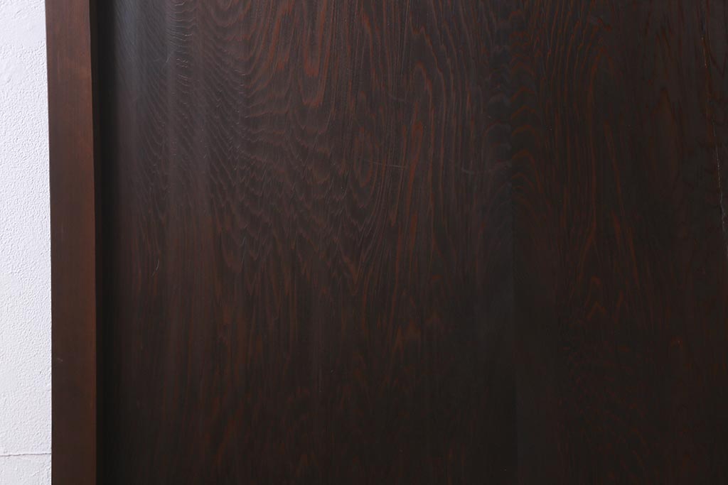 アンティーク建具　昭和初期　レトロガラス入り　窓付き　ノスタルジックな雰囲気が魅力の木製ドア(扉、開き戸)(R-041589)