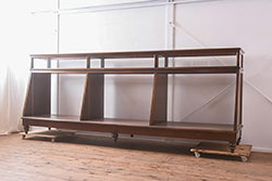 アンティーク家具　昭和初期　黒檀　天板を取り付けリメイクしたシックモダンなチェスト(ローボード、引き出し)