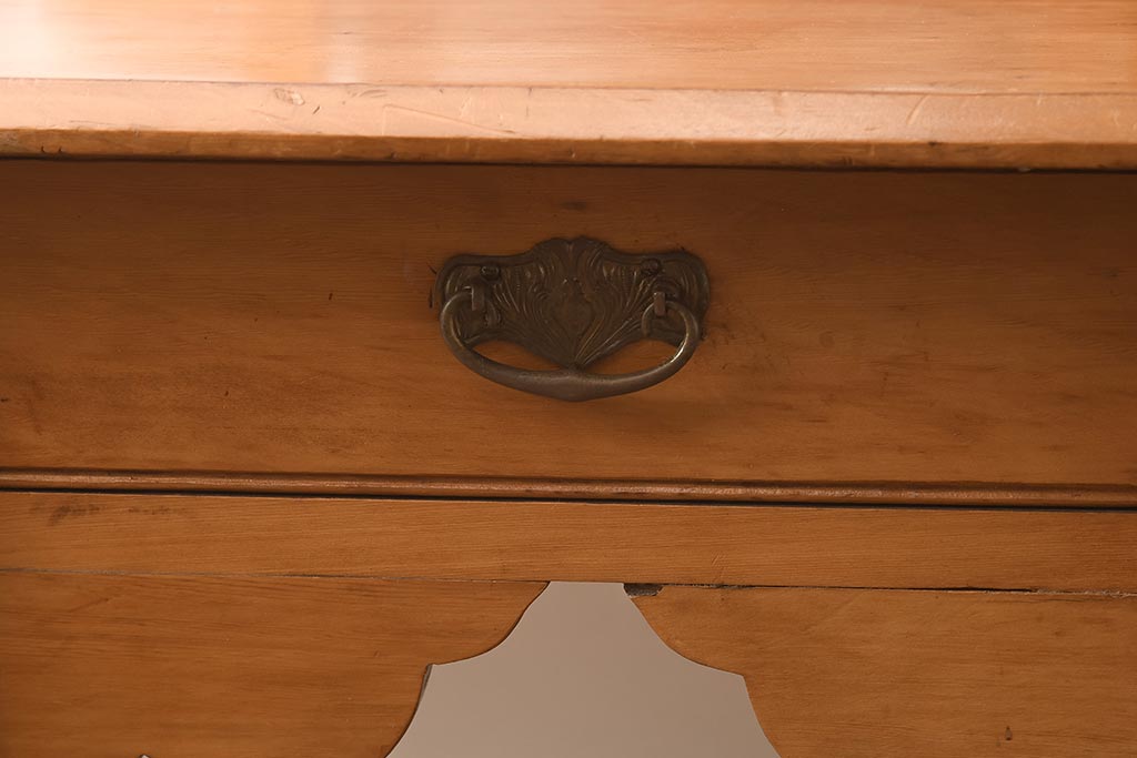 アンティーク家具　イギリスアンティーク　パイン材　ドレッサー(鏡台、ミラー、デスク)(R-042211)