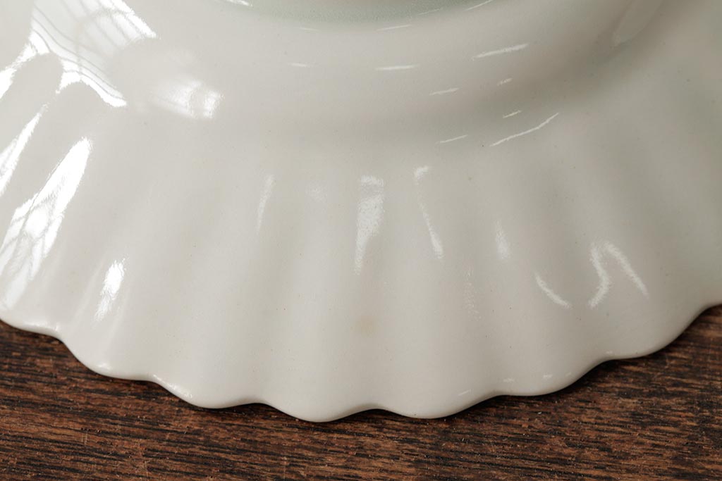 江戸期　古伊万里　白磁染付輪花小皿2枚セット(小鉢、和食器)(R-042311)