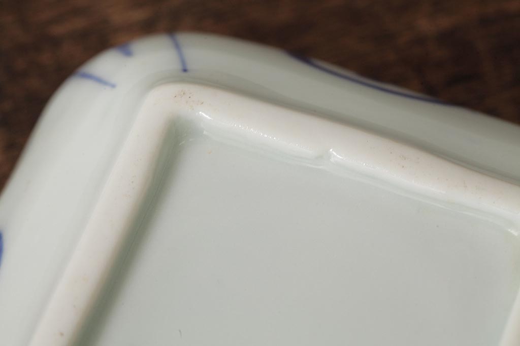 幕末明治期　伊万里焼　染付角皿2枚セット(向付、小鉢、和食器)(R-042320)