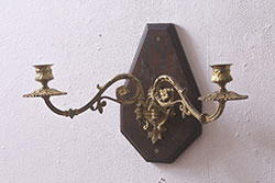 アンティーク雑貨　古民具・骨董　真鍮製　上手物!透かし彫りが美しいアンティーク燭台(ろうそく立て)