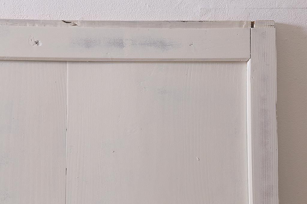 アンティーク建具　明治大正期　ペイント　バイカラーのお洒落な板戸2枚セット(引き戸、建具、帯戸)(R-042654)