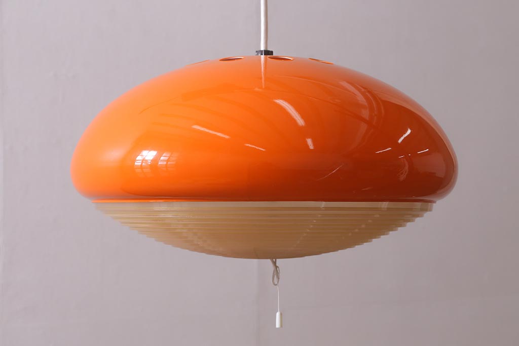 ヴィンテージ照明　三菱電機　レトロポップなデザインが魅力のペンダントライト(天井照明、ビンテージ)(R-042717)