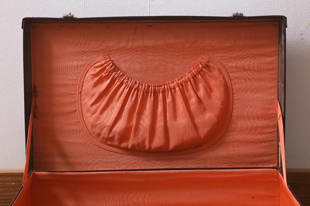 アンティーク雑貨　レトロな魅力が漂うトランク(鞄、カバン、収納、ディスプレイ)(R-042822)