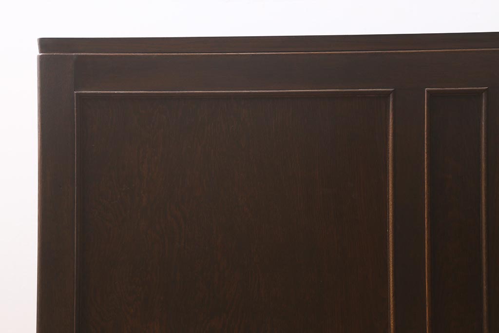 アンティーク家具　レトロ家具　ナラ材　薄型　ノスタルジックな雰囲気の両袖デスク(机、在宅ワーク、在宅用両袖机、在宅ワーク、在宅用ワークデスク、勉強机)(R-042886)