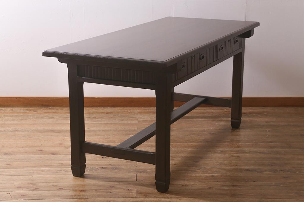 アンティーク家具　和製アンティーク　大正ロマン　重厚な佇まいが素敵な作業台(ダイニングテーブル、机)(R-042894)