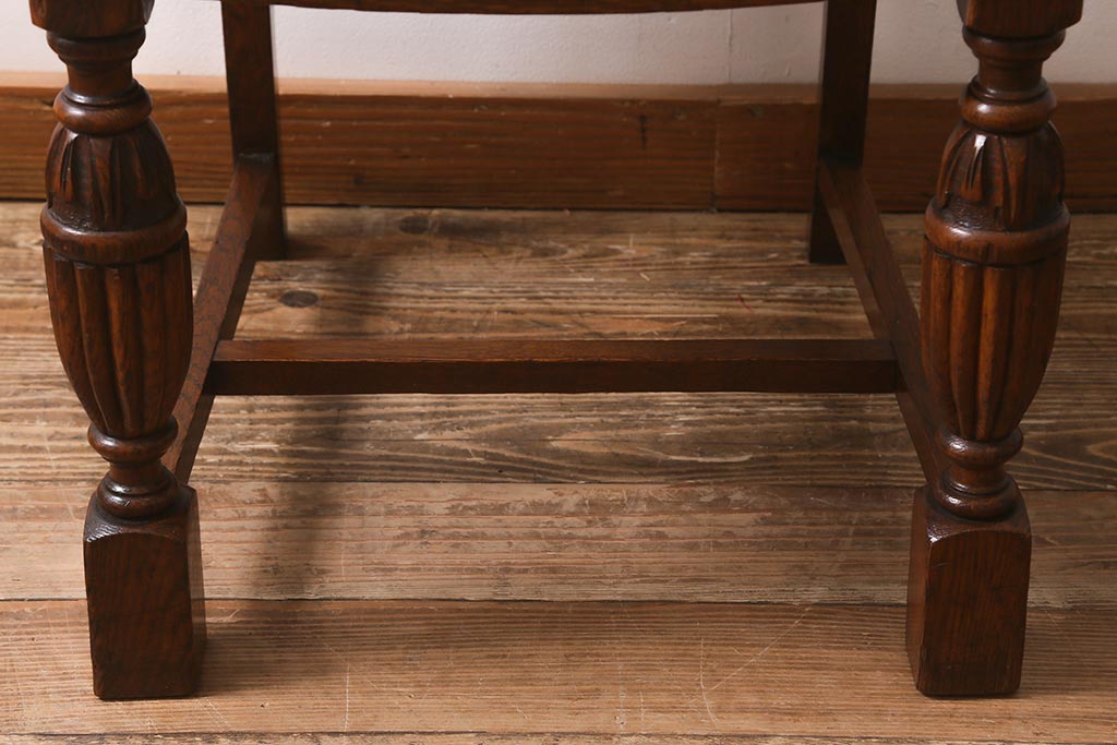 アンティーク家具　イギリスアンティーク　オーク材　バルボスレッグのダイニングチェア(椅子)(R-043024)