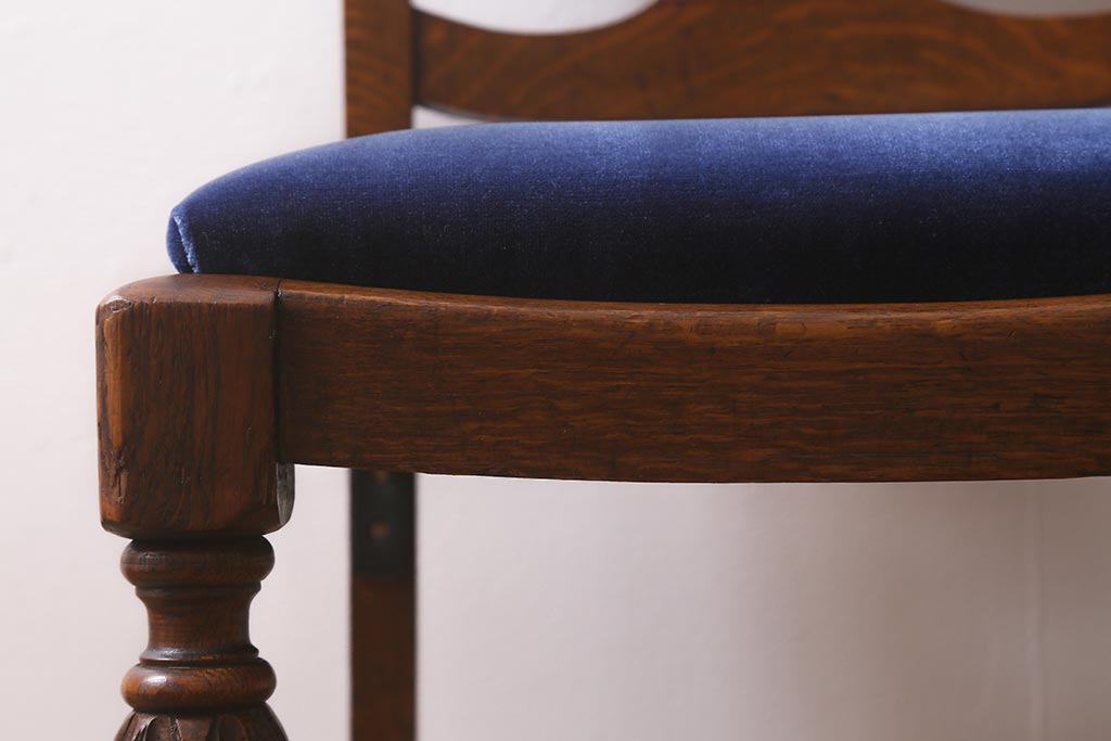 アンティーク家具　イギリスアンティーク　オーク材　バルボスレッグのダイニングチェア(椅子)(R-043026)