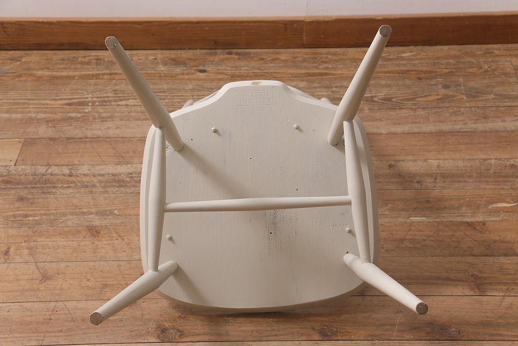 ヴィンテージ家具　イギリスビンテージ　ERCOL(アーコール)　ペイント　希少!洗練された佇まいのラダーバックチェア(ダイニングチェア、椅子)(R-043218)