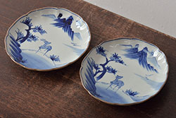和製アンティーク　朱塗り　和モダンなデザインがお洒落な木製のお椀7客セット(漆器、和食器)