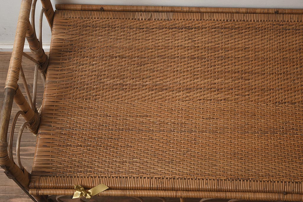 レトロ家具　銀座三越　籐　味のある昭和レトロなベビーベッド(R-043498)