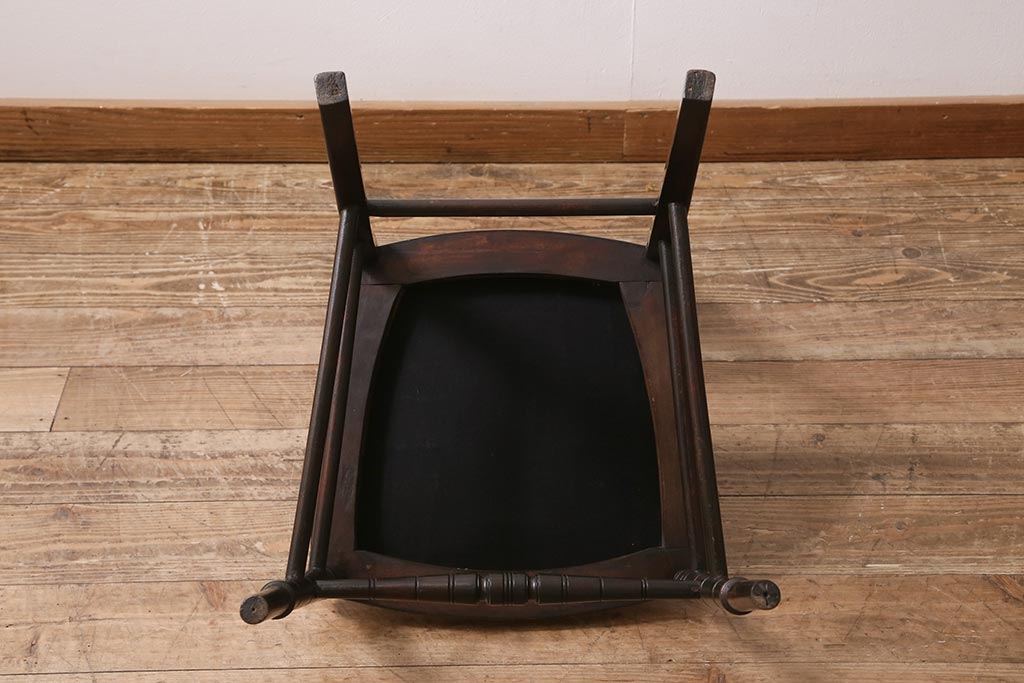 アンティーク家具　フランスアンティーク　ウォールナット材　象嵌入りの上品なチェア(椅子)(R-043606)