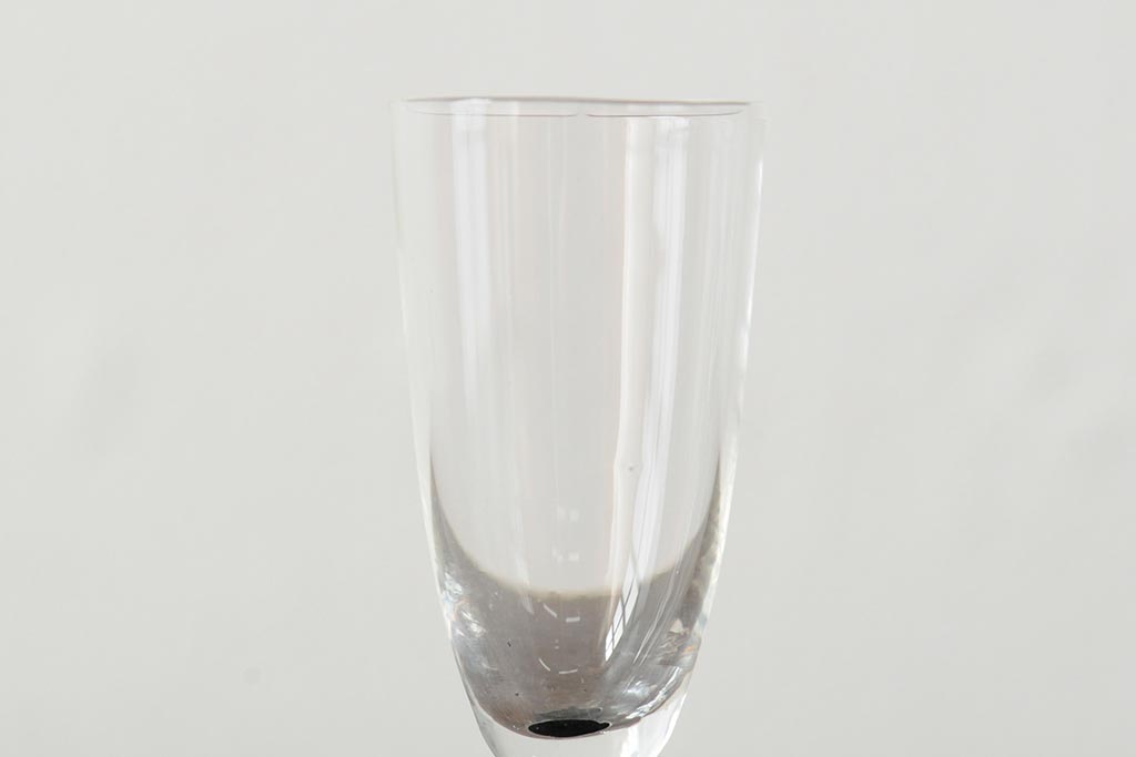大正期　黒エナメル足　リキュールグラス3客セット(和ガラス、酒器)(R-043728)