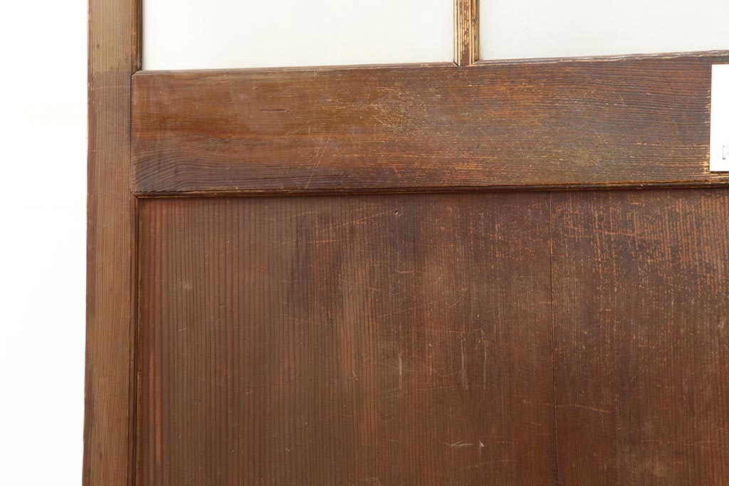 アンティーク建具　ヒノキ材　クラシカルなお部屋にも合う昭和初期の木製ドア(ガラス扉、建具)(R-043808)