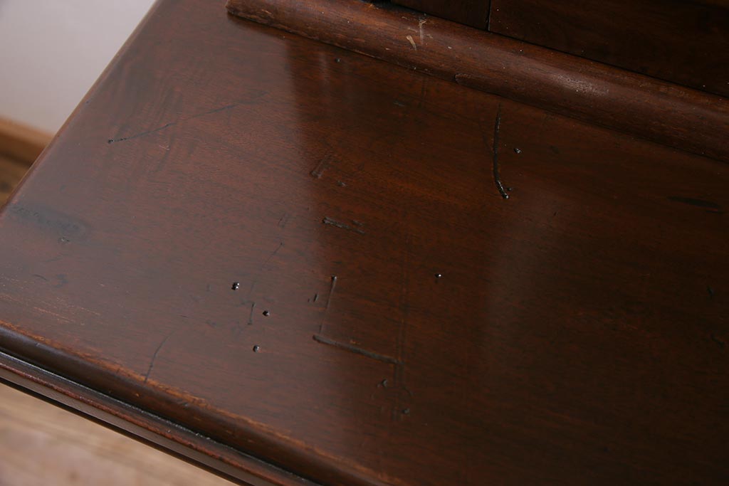 アンティーク家具　フランスアンティーク　ヴィクトリアン　マホガニー材　繊細なレリーフが見事なブックケース(本箱、収納棚、キャビネット、戸棚、カップボード)(R-043833)