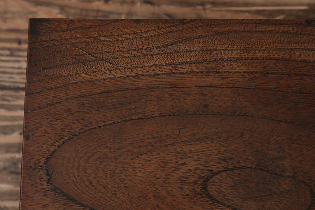アンティーク家具　和製アンティーク　大正昭和初期　総ケヤキ材　独特の木目が味のある花台(飾り台)(R-043973)