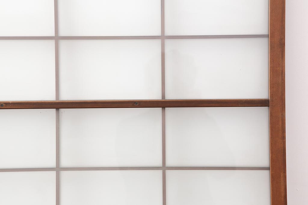 ヴィンテージ建具　昭和中期　すりガラス入り　昭和レトロな空間におすすめのガラス戸2枚セット(引き戸、ビンテージ)(R-044039)