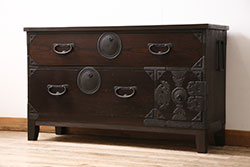 アンティーク雑貨　ナラ材製　昔懐かしい雰囲気が漂うシンプルな薬箱(木箱、救急箱、小物入れ)