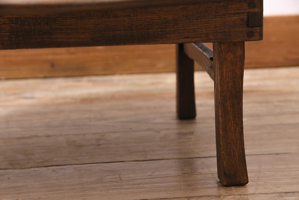 アンティーク家具　和製アンティーク　昭和初期　栓材　素朴なぬくもりが魅力のレトロな丸ちゃぶ台(座卓、ローテーブル、花台)(R-044149)