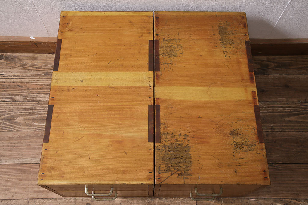 和製アンティーク　リメイク　小引き出し付きで便利な組み立て式裁ち板(座机、ローテーブル、作業台)(R-044202)