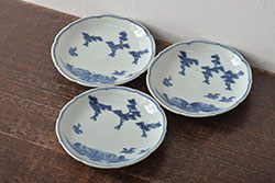 幕末明治期　伊万里焼　染付角皿2枚セット(向付、小鉢、和食器)(R-042683)