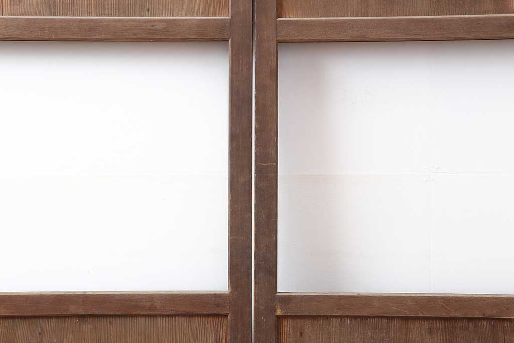 アンティーク建具　明治大正期　帯部分のガラスがお好みで作れるガラス帯戸4枚セット(引き戸、建具)(R-044241)