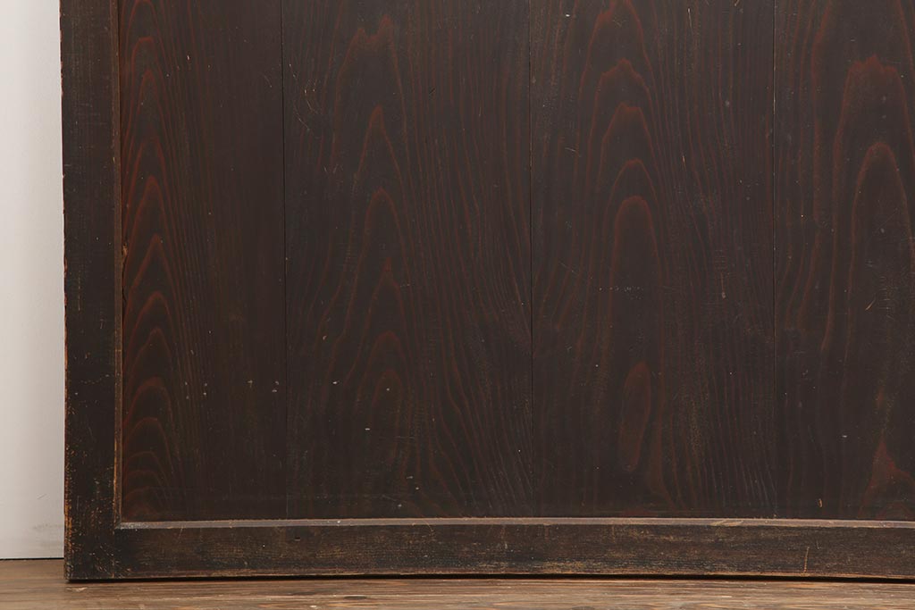 アンティーク建具　和製アンティーク　明治大正期　和の趣たっぷりの帯戸4枚セット(ガラス帯戸、引き戸、建具)(R-044309)