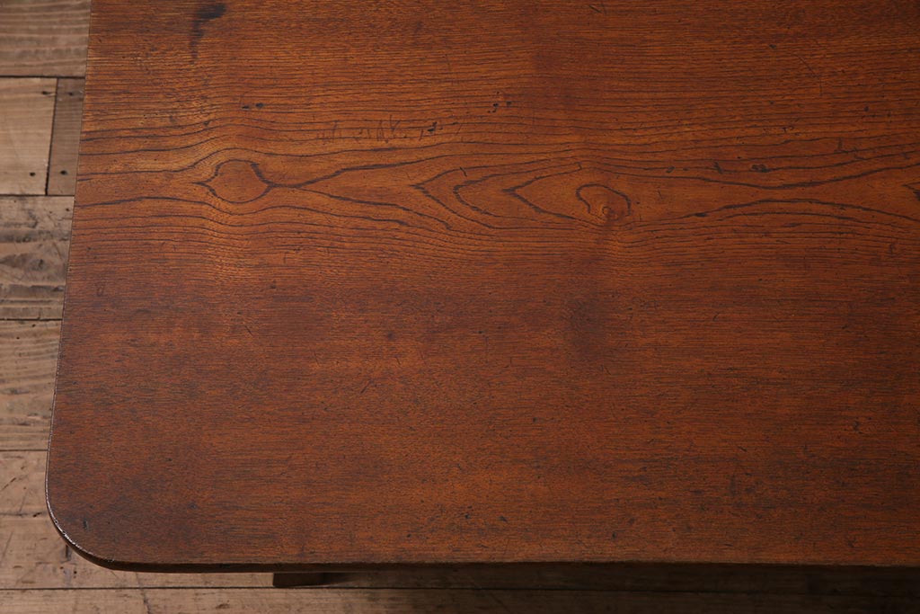 アンティーク家具　昭和初期　上手物!　栓材　大振りサイズの角ちゃぶ台(座卓、ローテーブル、折り畳みテーブル)(R-044378)