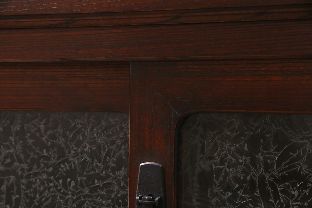 アンティーク家具　リメイク　三方ケヤキ材　高級感漂う上手物のローボード(テレビボード、テレビ台、リビングボード)(R-044383)