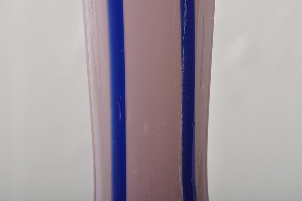 昭和初期　古いガラス花瓶(花器、和ガラス、気泡入り)(R-044389)