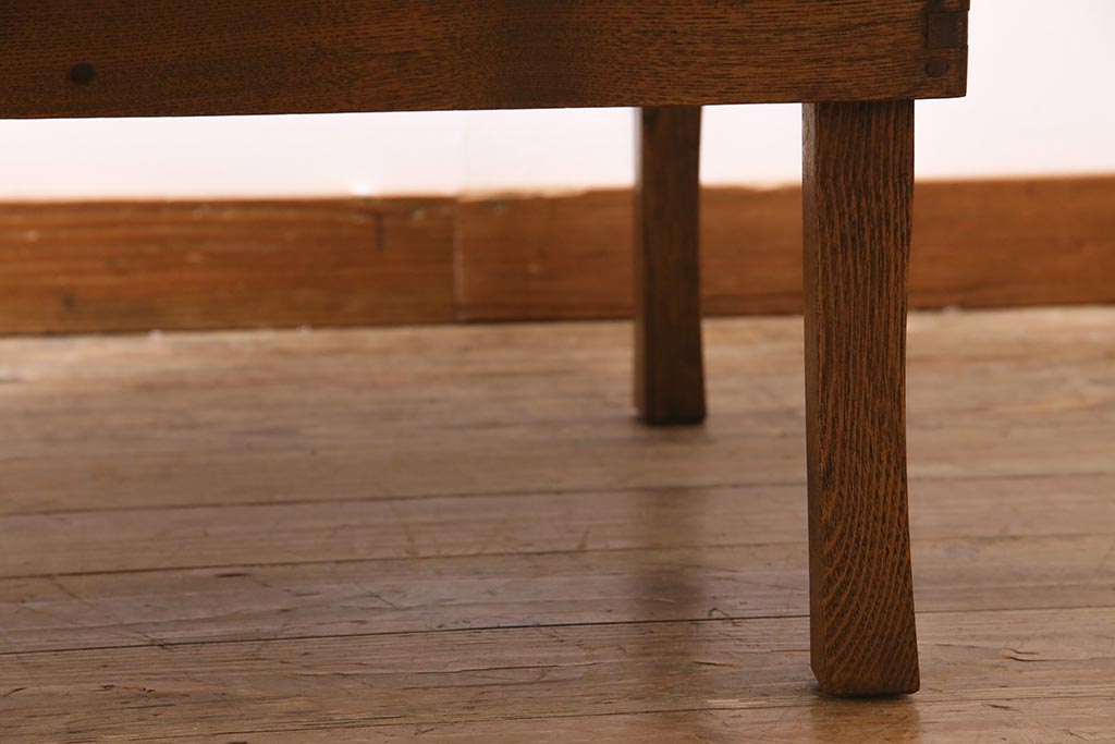 アンティーク家具　和製アンティーク　昭和初期　栓材　素朴な木のぬくもりが魅力の丸ちゃぶ台(座卓、ローテーブル、折りたたみテーブル)(R-044505)