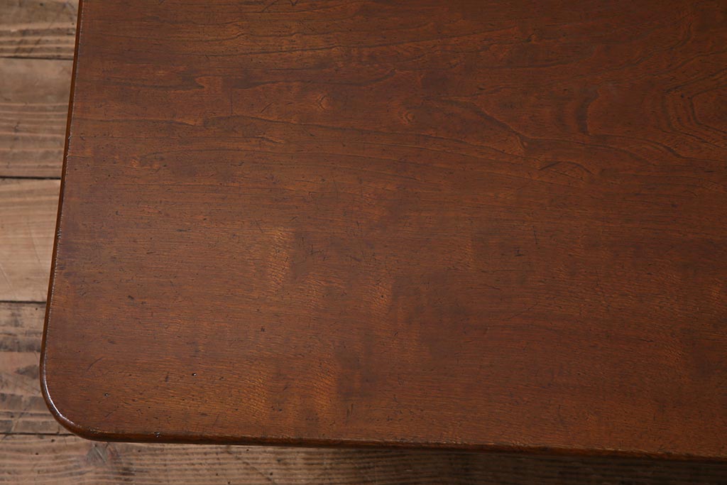 アンティーク家具　昭和中期　栓材　味わいが魅力のレトロな角ちゃぶ台(折りたたみテーブル、座卓、ローテーブル)(R-044506)