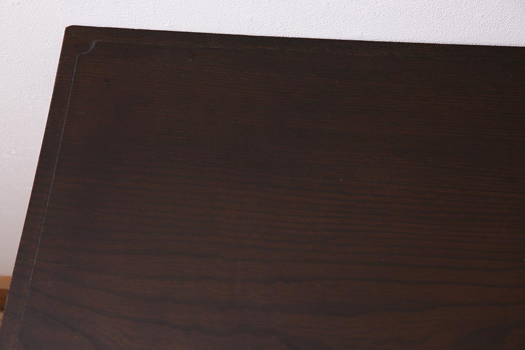 アンティーク家具　大正ロマン　ケヤキ材　挽き物脚が目を引くおしゃれな片袖机(片袖デスク、ワークデスク、在宅ワーク、在宅用)(R-044508)