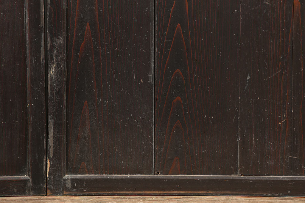 アンティーク建具　和製アンティーク　明治期　格調高い和を演出する帯戸4枚セット(板戸、建具、引き戸)(R-044785)