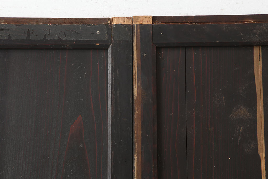 アンティーク建具　和製アンティーク　明治期　格調高い和を演出する帯戸4枚セット(板戸、建具、引き戸)(R-044785)